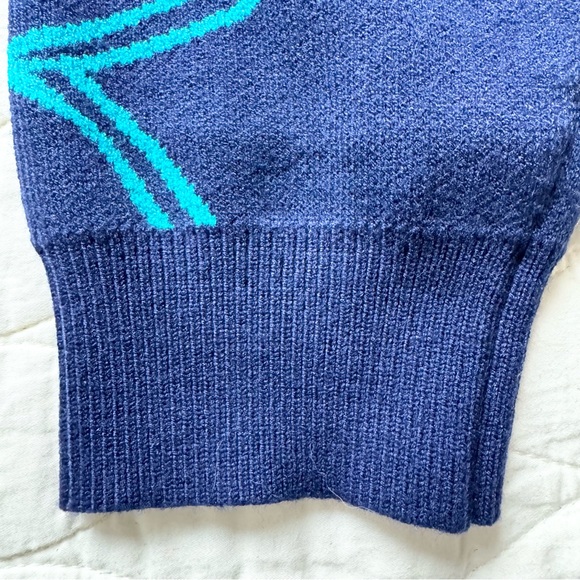 Dokotoo Floral Knit Sweater Boho Crew Neck GrandmaCore Long Sleeve Navy XL NWT - Picture 7 of 14